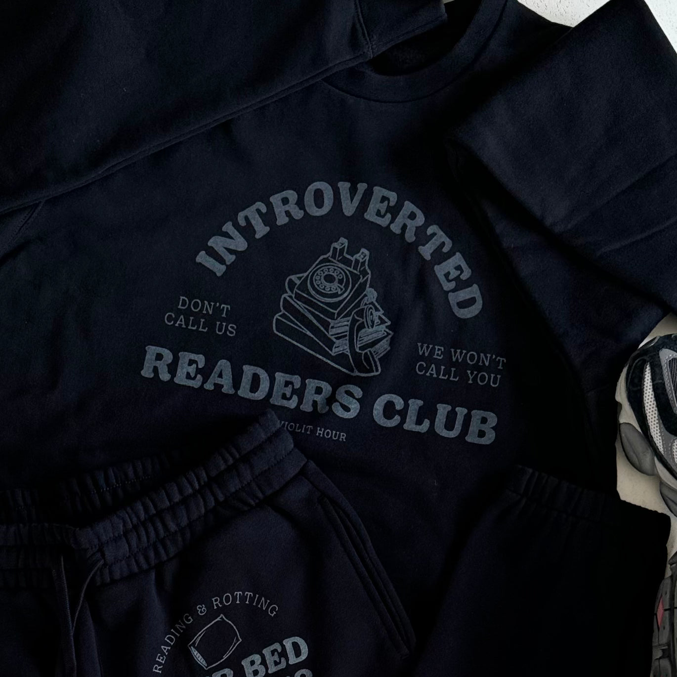 Introverted Readers Club Crewneck Sweatshirt | Black Rot Club Edition