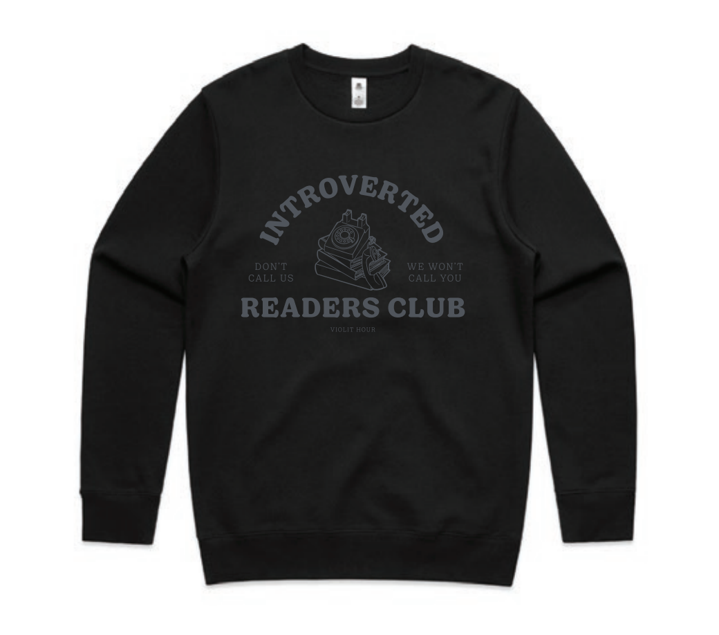 Introverted Readers Club Crewneck Sweatshirt | Black Rot Club Edition