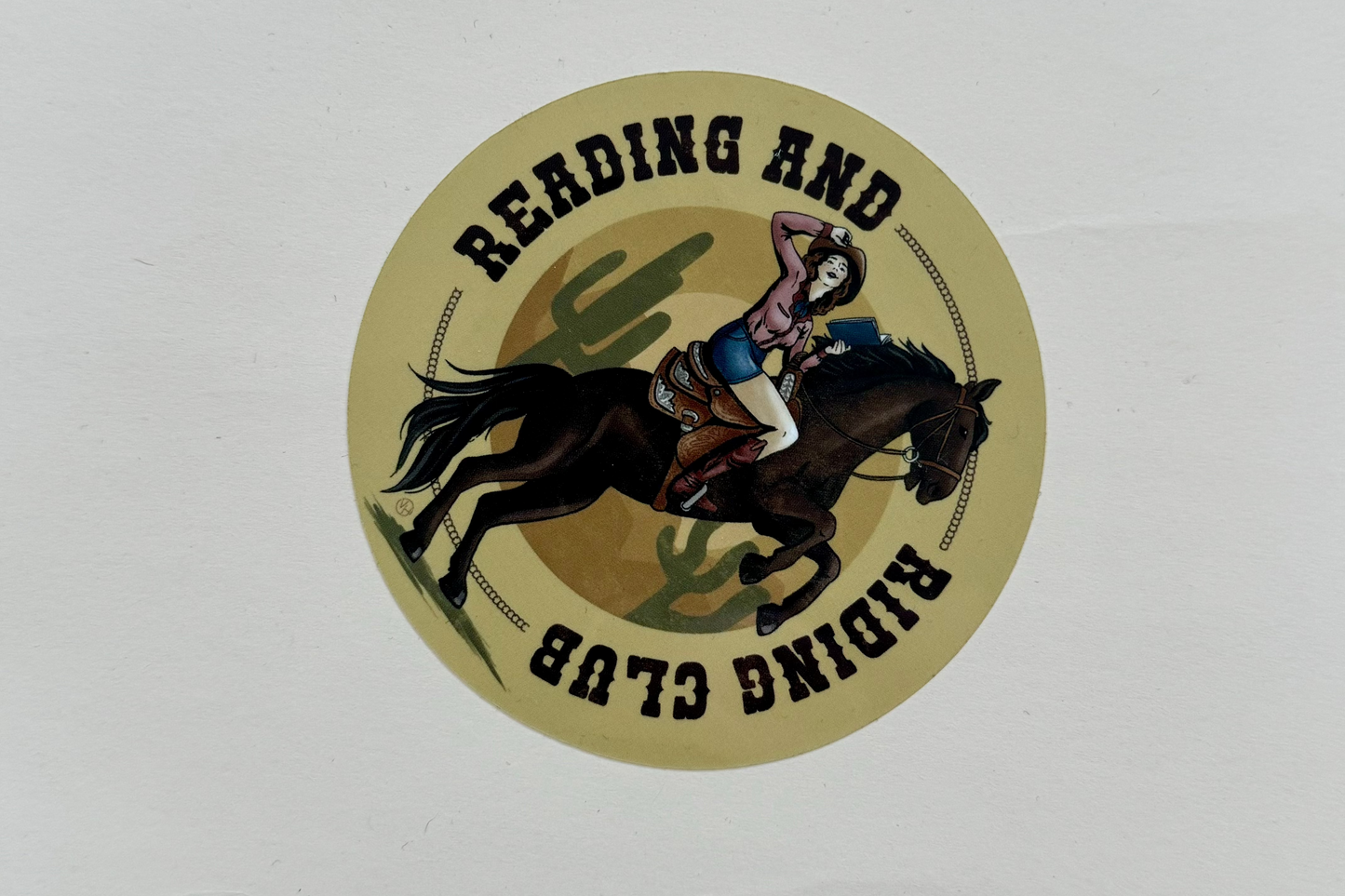 Reading & Riding Club Round Sticker