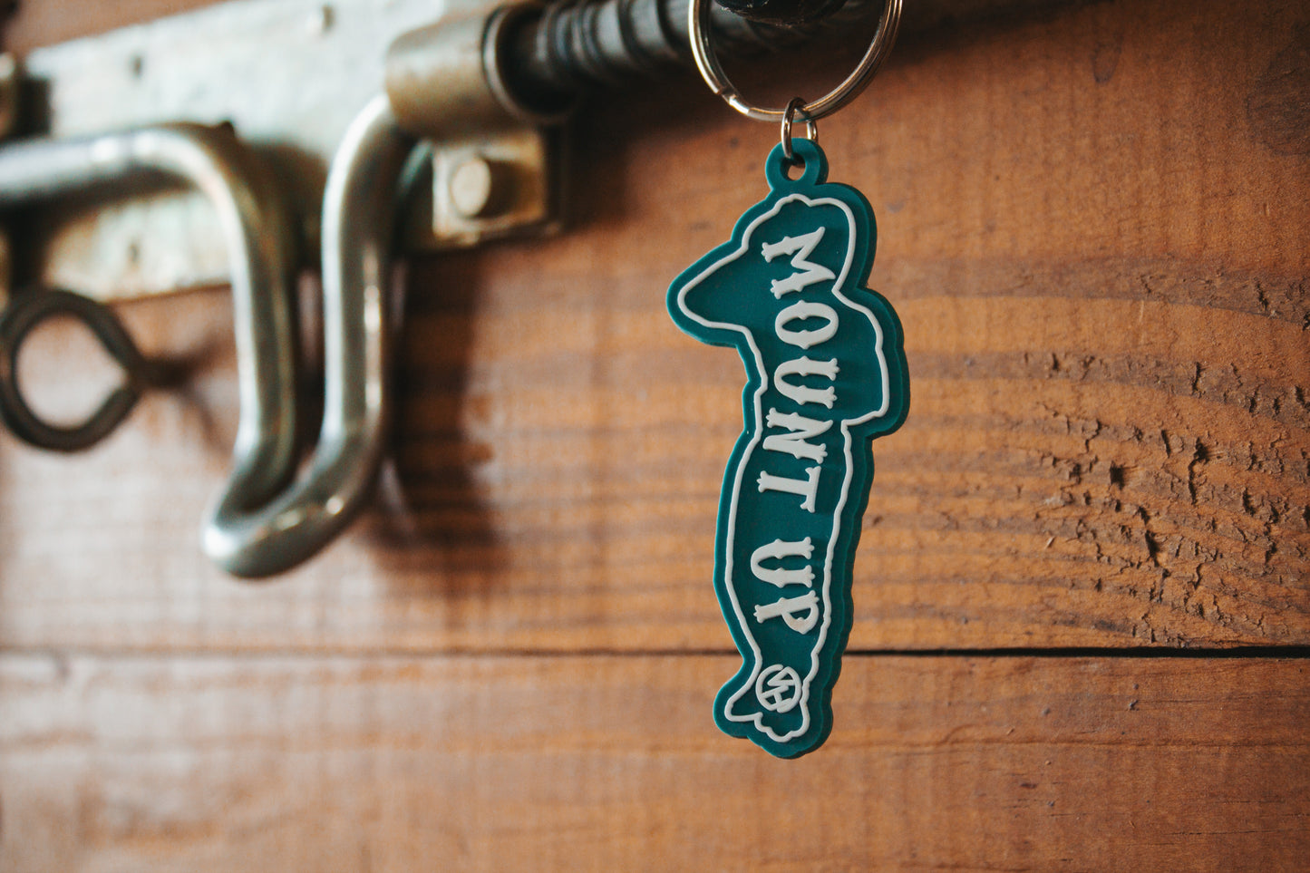 Mount Up Cowboy Retro PVC Keychain