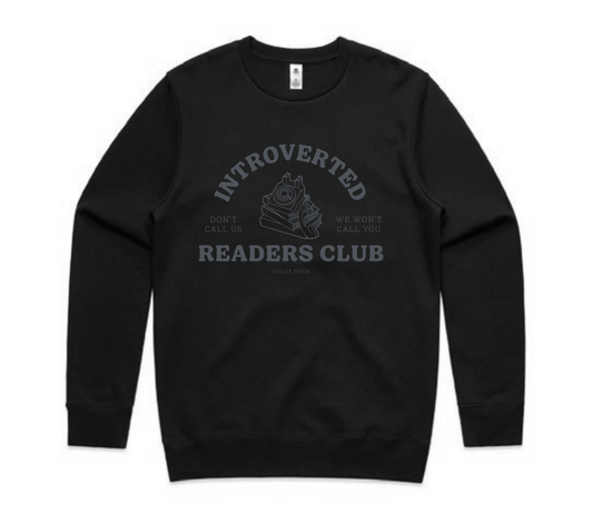 Introverted Readers Club Crewneck Sweatshirt | Black Rot Club Edition