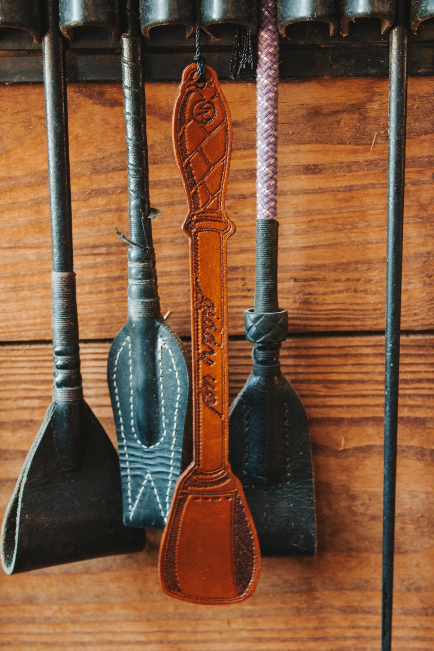 "Giddy Up" Leather Riding Crop Bookmark